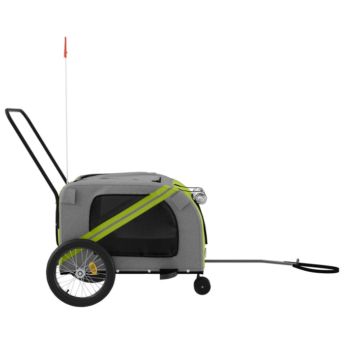 Remorcă bicicletă animale companie verde/gri textil oxford/fier - WALTI WALTI