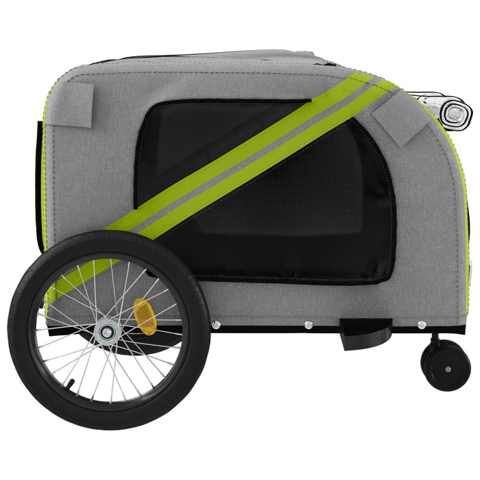 Remorcă bicicletă animale companie verde/gri textil oxford/fier - WALTI WALTI