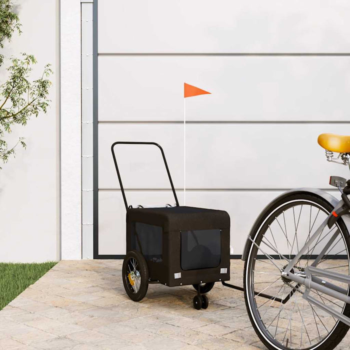 Remorcă bicicletă animale companie, negru, textil oxford/fier - WALTI WALTI