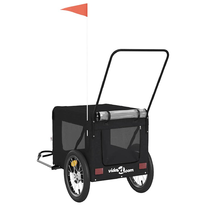Remorcă bicicletă animale companie, negru, textil oxford/fier - WALTI WALTI