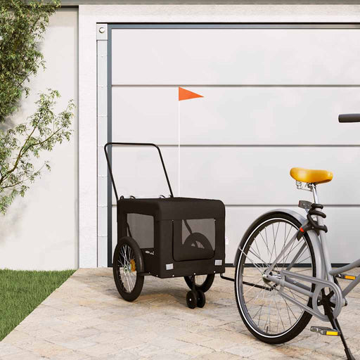 Remorcă bicicletă animale companie, negru, textil oxford/fier - WALTI WALTI