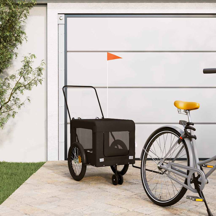 Remorcă bicicletă animale companie, negru, textil oxford/fier - WALTI WALTI