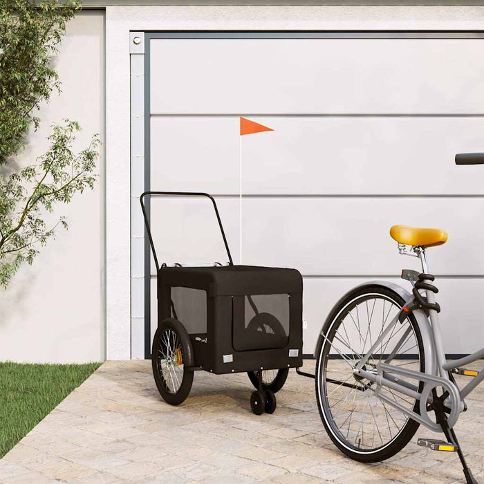 Remorcă bicicletă animale companie, negru, textil oxford/fier - WALTI WALTI