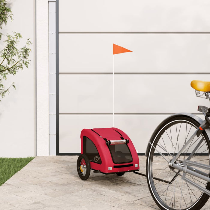 Remorcă de bicicletă animale companie, roșu, textil oxford/fier WALTI