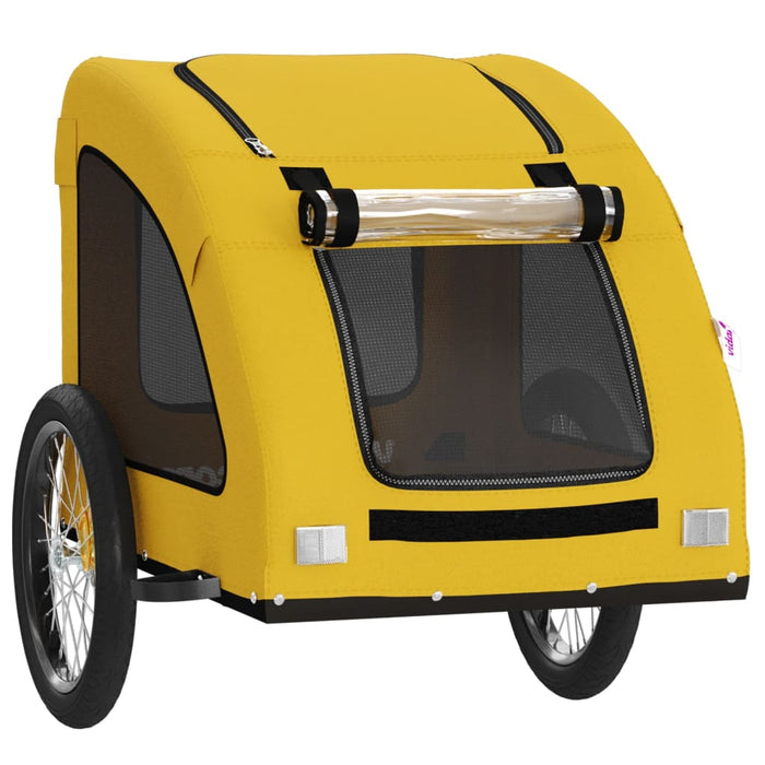 Remorcă de bicicletă animale companie galben textil oxford/fier WALTI