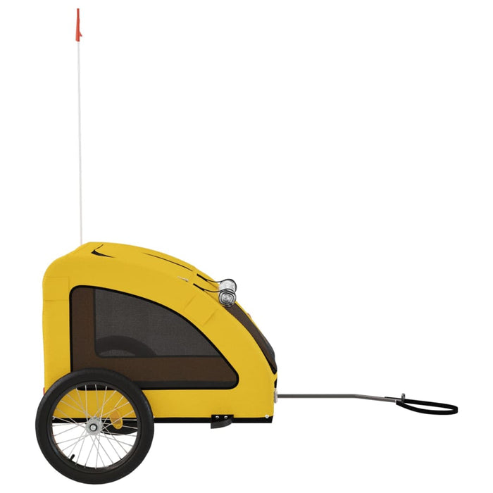 Remorcă de bicicletă animale companie galben textil oxford/fier WALTI