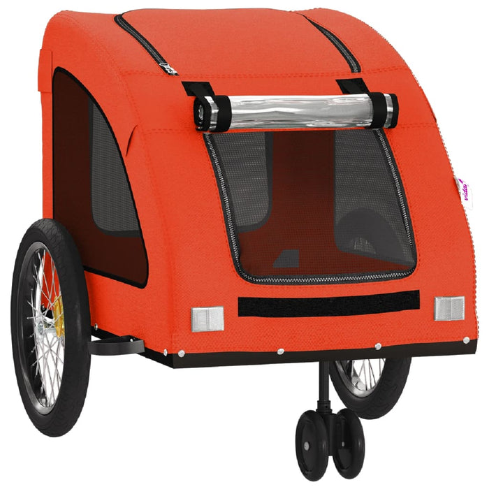 Remorcă de bicicletă animale portocaliu/gri, textil oxford/fier - WALTI WALTI