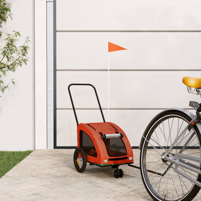 Remorcă de bicicletă animale portocaliu/gri, textil oxford/fier - WALTI WALTI