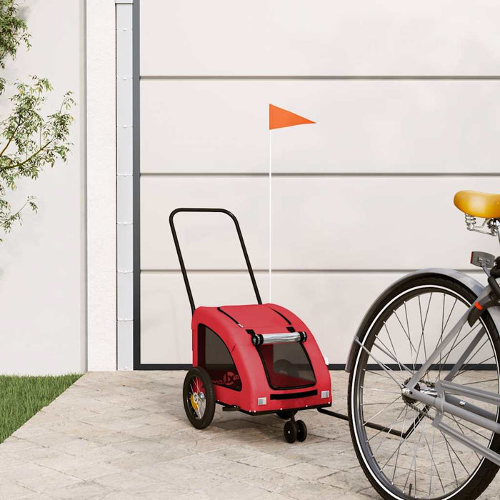 Remorcă de bicicletă animale companie, roșu, textil oxford/fier - WALTI WALTI