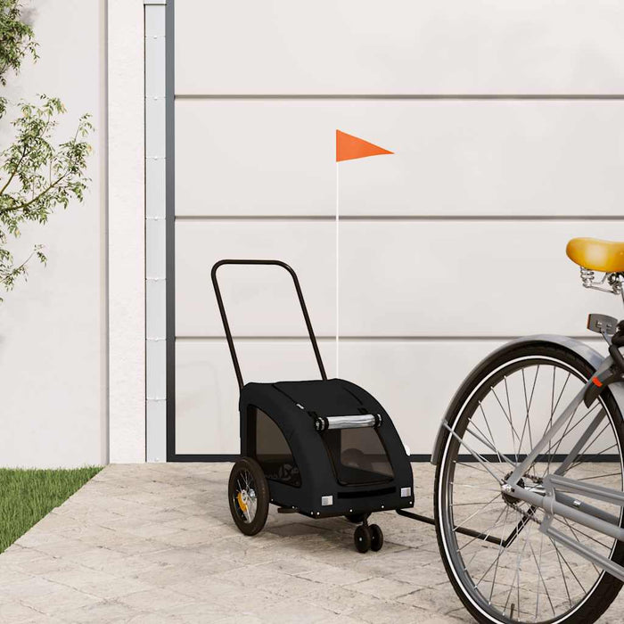 Remorcă bicicletă animale companie, negru, textil oxford/fier - WALTI WALTI