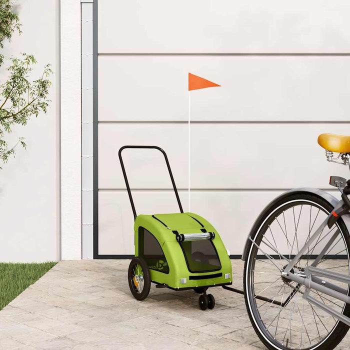 Remorcă de bicicletă animale companie, verde textil oxford/fier - WALTI WALTI