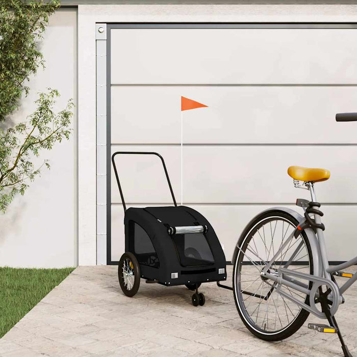 Remorcă bicicletă animale companie, negru, textil oxford/fier - WALTI WALTI