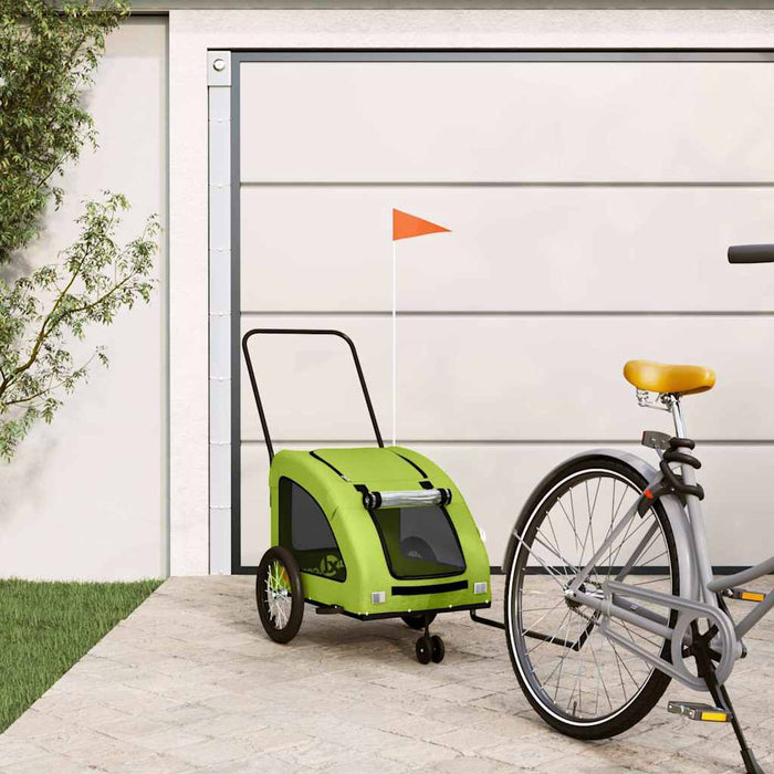 Remorcă de bicicletă animale companie, verde textil oxford/fier - WALTI WALTI