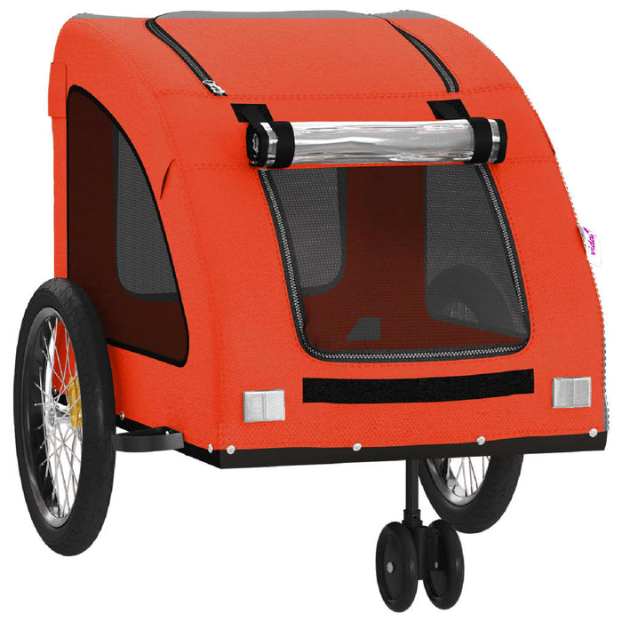 Remorcă de bicicletă animale portocaliu/gri, textil oxford/fier - WALTI WALTI