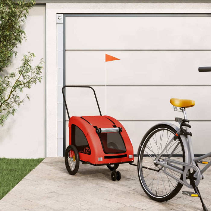 Remorcă de bicicletă animale portocaliu/gri, textil oxford/fier - WALTI WALTI