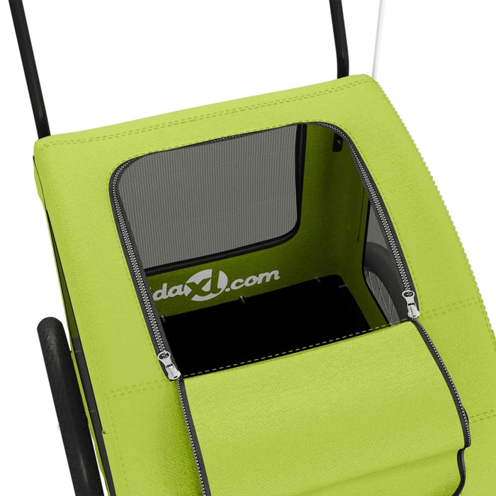 Remorcă de bicicletă animale companie, verde textil oxford/fier - WALTI WALTI