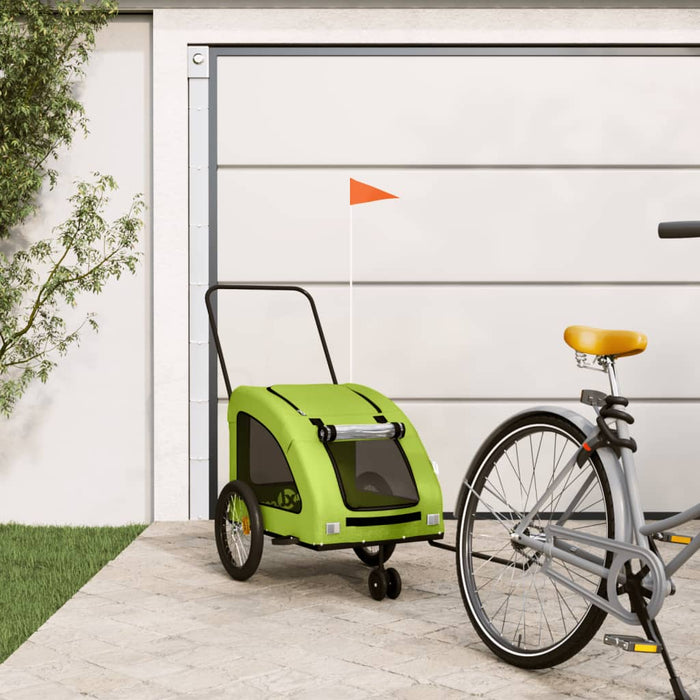 Remorcă de bicicletă animale companie, verde textil oxford/fier - WALTI WALTI