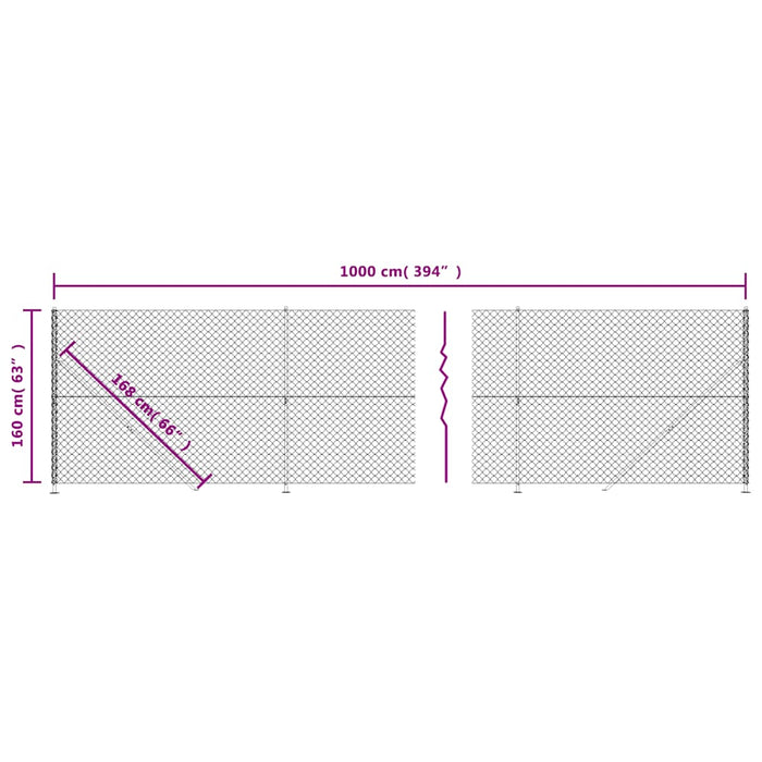 Gard plasă de sârmă cu bordură, verde, 1,6x10 m - WALTI WALTI