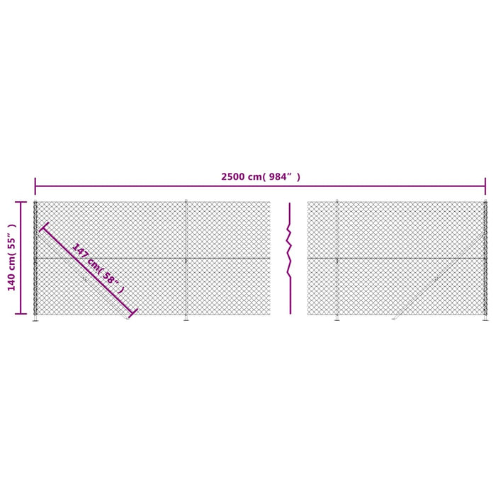 Gard plasă de sârmă cu bordură, verde, 1,4x25 m - WALTI WALTI