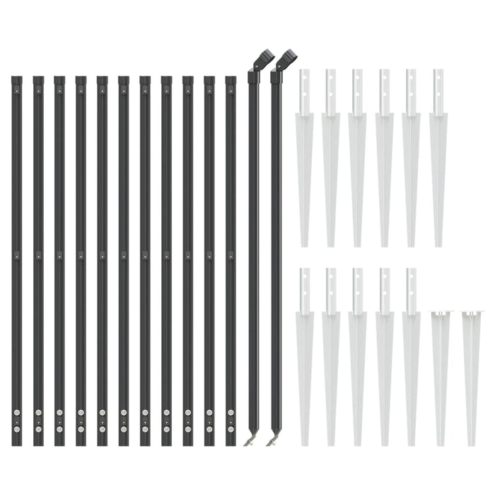 Gard plasă de sârmă cu țăruși de fixare, antracit, 1,1x25 m - WALTI WALTI