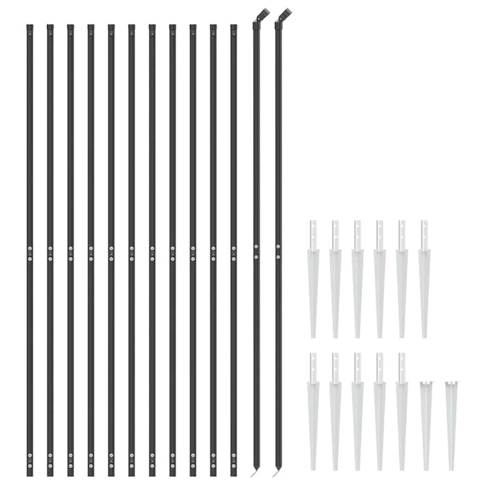 Gard plasă de sârmă cu țăruși de fixare, antracit, 1,8x25 m WALTI