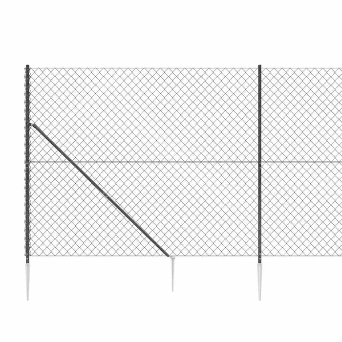 Gard plasă de sârmă cu țăruși de fixare, antracit, 1,8x25 m WALTI