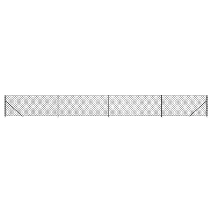 Gard plasă de sârmă cu bordură, antracit, 0,8x10 m WALTI