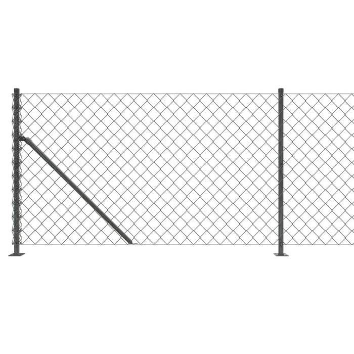 Gard plasă de sârmă cu bordură, antracit, 0,8x10 m WALTI