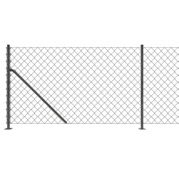 Gard plasă de sârmă cu bordură, antracit, 1,1x10 m WALTI