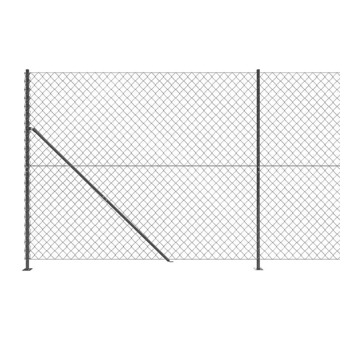Gard plasă de sârmă cu bordură, antracit, 1,6x10 m WALTI