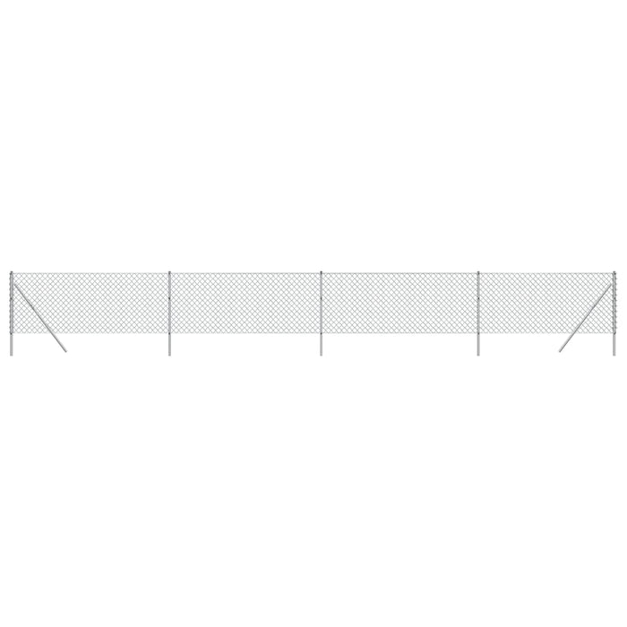 Gard de plasă de sârmă, argintiu, 1x10 m - WALTI WALTI