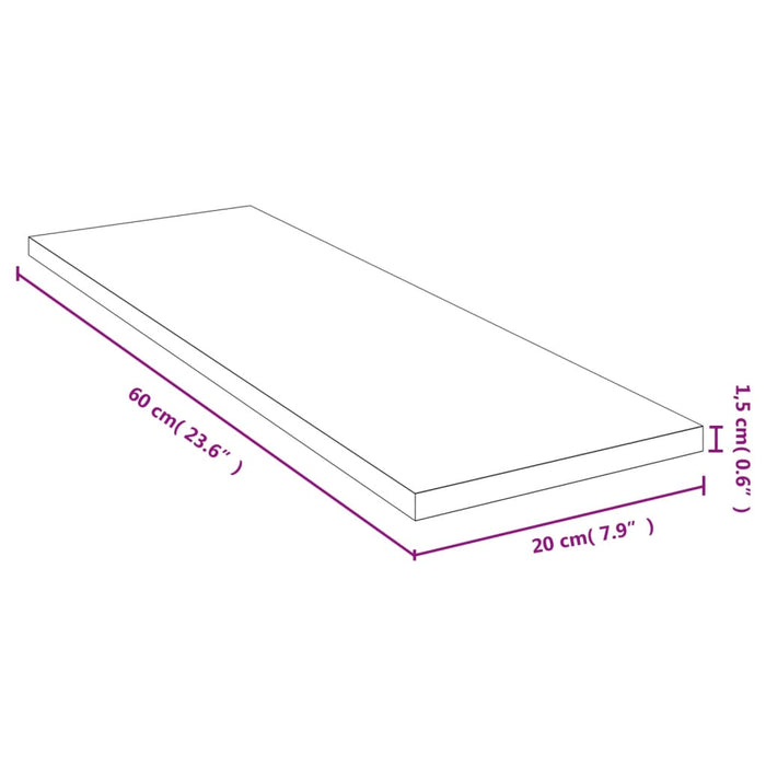 Raft de perete, 60x20x1,5 cm, bambus - WALTI WALTI