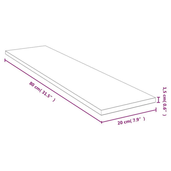 Raft de perete, 80x20x1,5 cm, bambus - WALTI WALTI