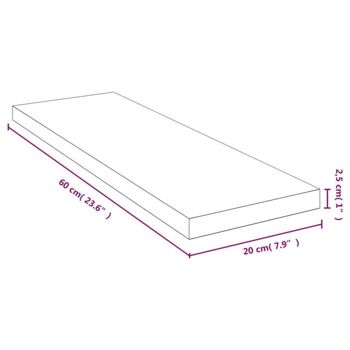 Raft de perete, 60x20x2,5 cm, bambus - WALTI WALTI