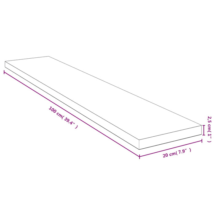 Raft de perete, 100x20x2,5 cm, bambus - WALTI WALTI