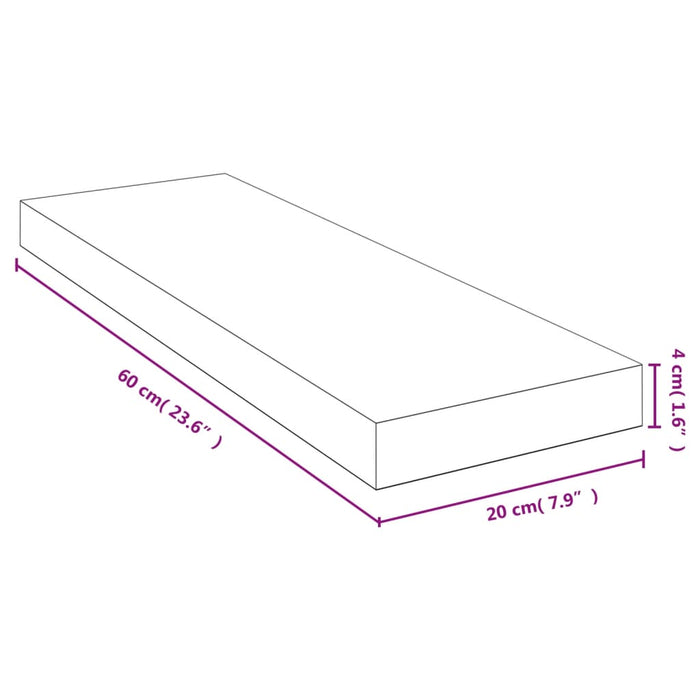 Raft de perete, 80x20x4 cm, bambus - WALTI WALTI