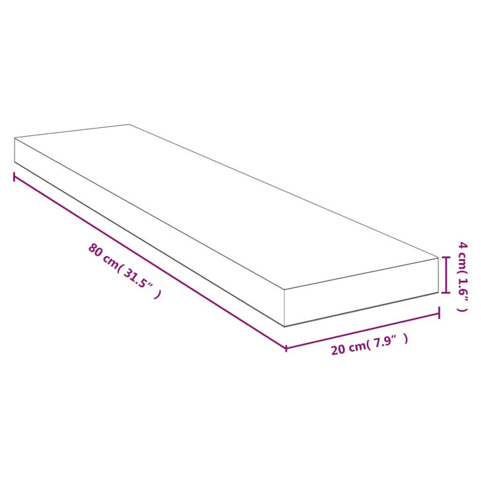 Raft de perete, 80x20x4 cm, bambus - WALTI WALTI