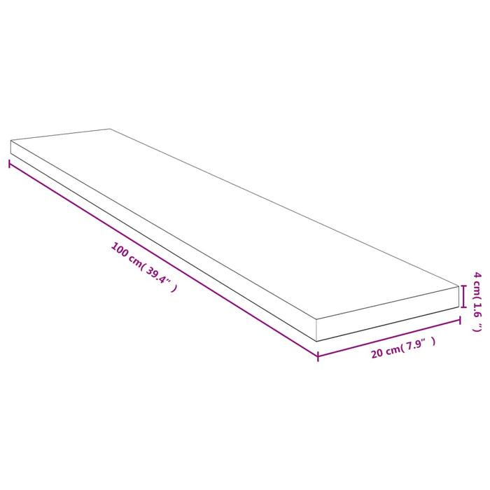 Raft de perete, 100x20x4 cm, bambus WALTI