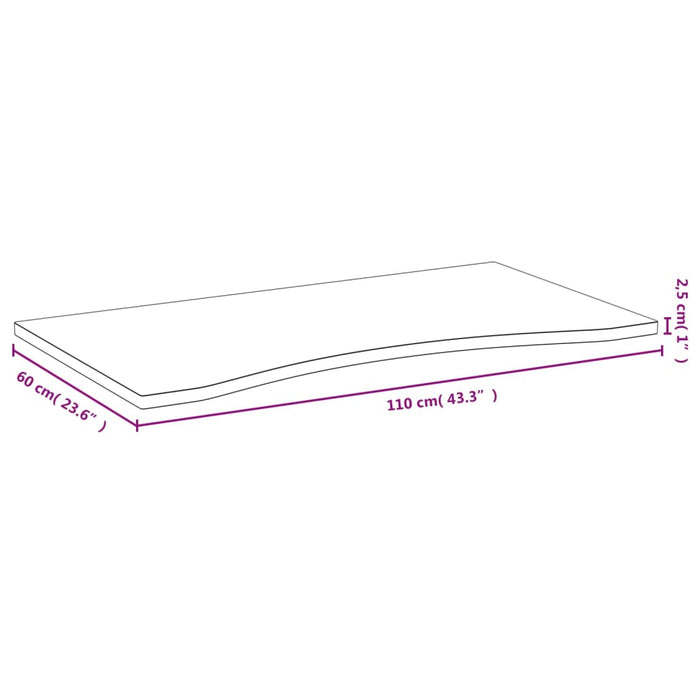 Blat de birou, 110x60x2,5 cm, bambus WALTI
