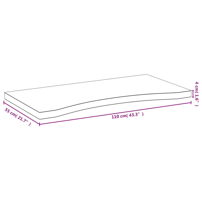 Blat de birou, 110x55x4 cm, bambus - WALTI WALTI