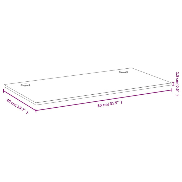 Blat de birou, 80x40x1,5 cm, bambus WALTI
