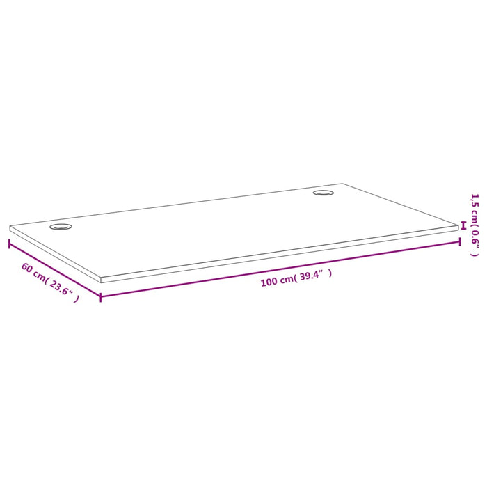 Blat de birou, 100x60x1,5 cm, bambus - WALTI WALTI