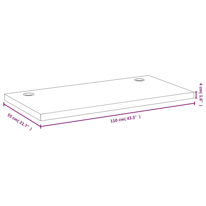 Blat de birou, 110x55x4 cm, bambus - WALTI WALTI