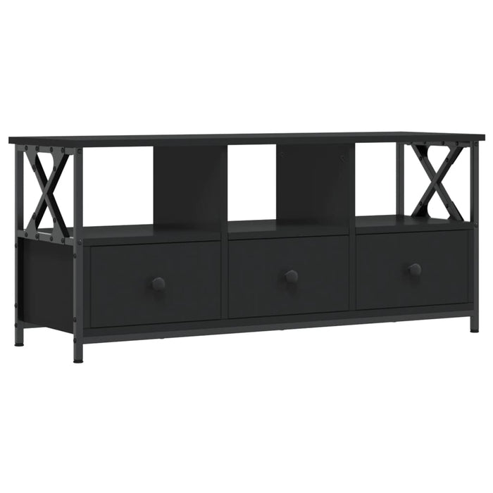 Comodă TV, negru, 102x33x45 cm, lemn prelucrat & fier WALTI