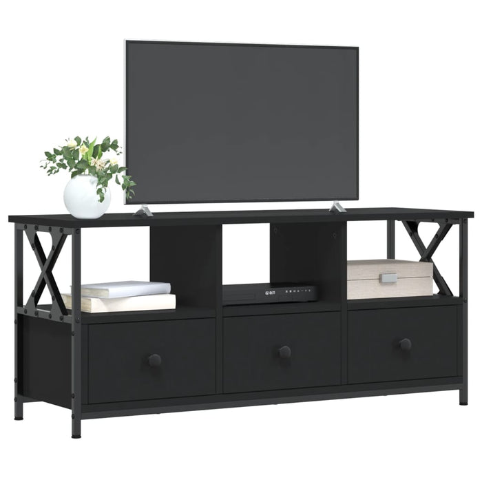 Comodă TV, negru, 102x33x45 cm, lemn prelucrat & fier WALTI