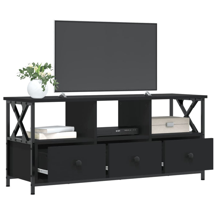 Comodă TV, negru, 102x33x45 cm, lemn prelucrat & fier WALTI