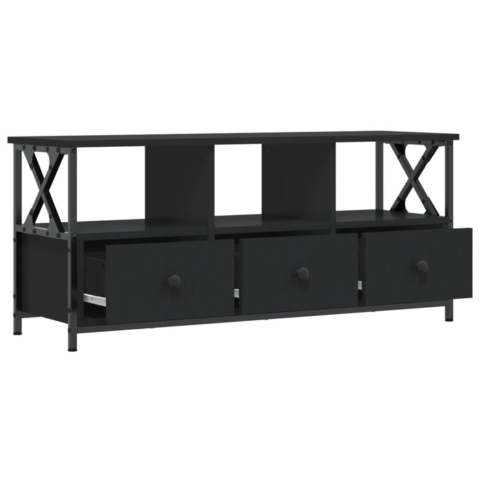 Comodă TV, negru, 102x33x45 cm, lemn prelucrat & fier WALTI