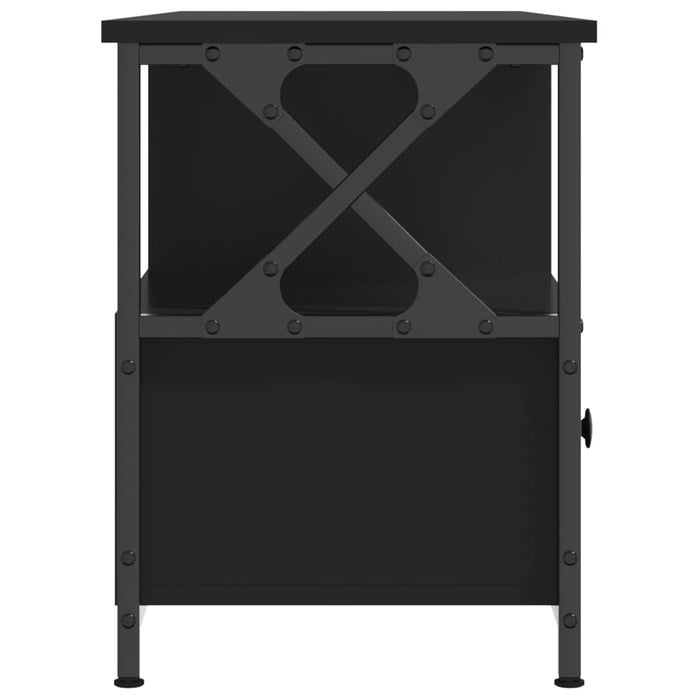 Comodă TV, negru, 102x33x45 cm, lemn prelucrat & fier WALTI