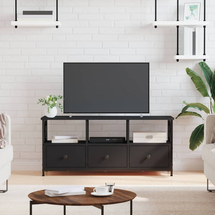 Comodă TV, negru, 102x33x45 cm, lemn prelucrat & fier WALTI