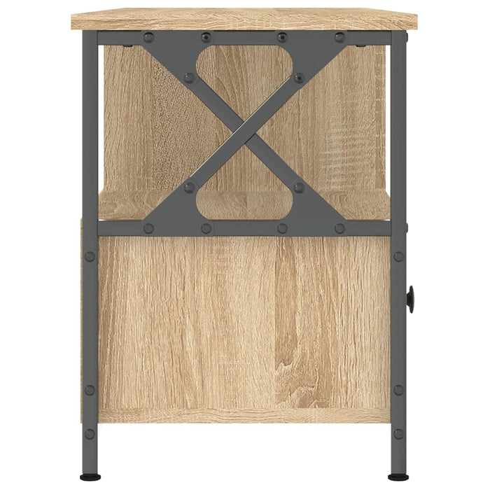 Comodă TV, stejar sonoma, 102x33x45 cm, lemn prelucrat & fier WALTI
